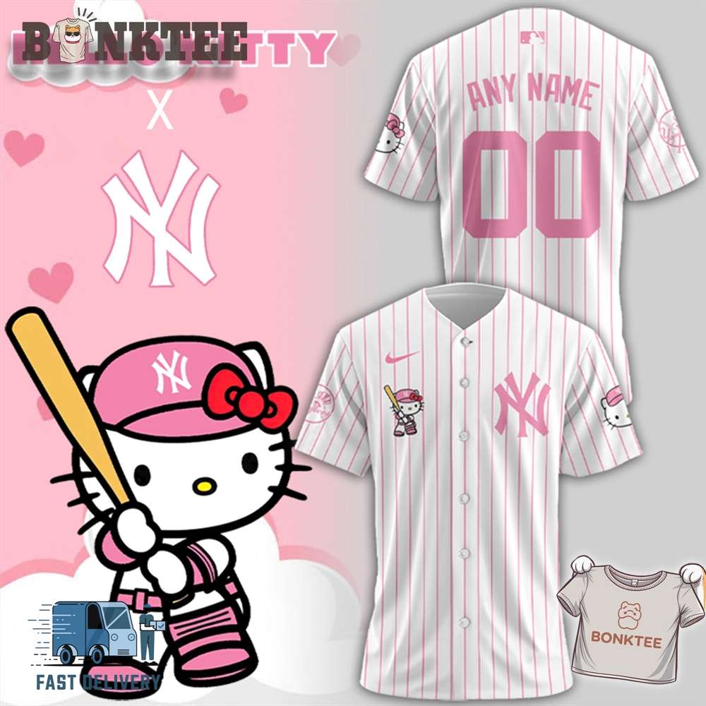 Hello Kitty X New York Yankees Mlb 2024 Custom Jersey Hello Kitty X New York Yankees Mlb 2024 Custom Jersey