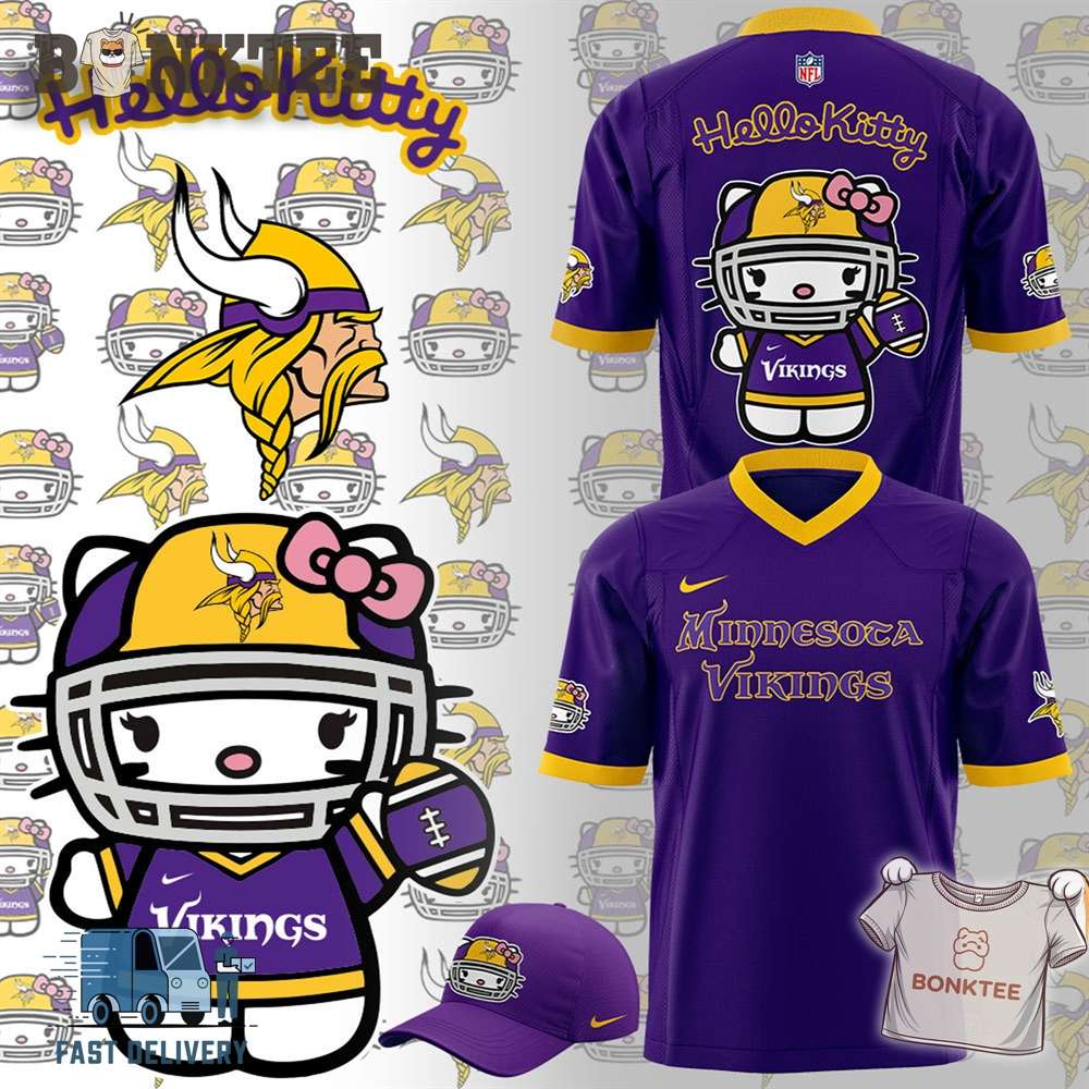 Limited Editon Minnesota Vikings X Hello Kitty Football Jersey Cap Limited Editon Minnesota Vikings X Hello Kitty Football Jersey Cap