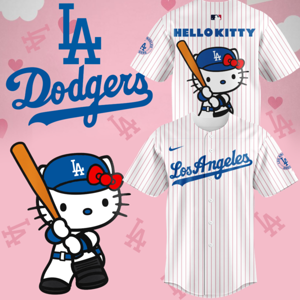 Los Angeles Dodgers X Hello Kitty Night Baseball Jersey Gift For Fans Los Angeles Dodgers X Hello Kitty Night Baseball Jersey Gift For Fans